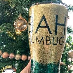 Bah Humbug Glitter Tumbler 30OZ